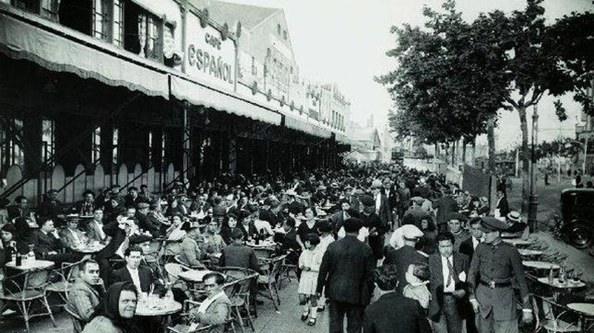 El Café Español en el Paralelo en una imagen de la época