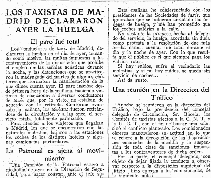 ABC se hace eco de la protesta y los incidentes con los taxistas