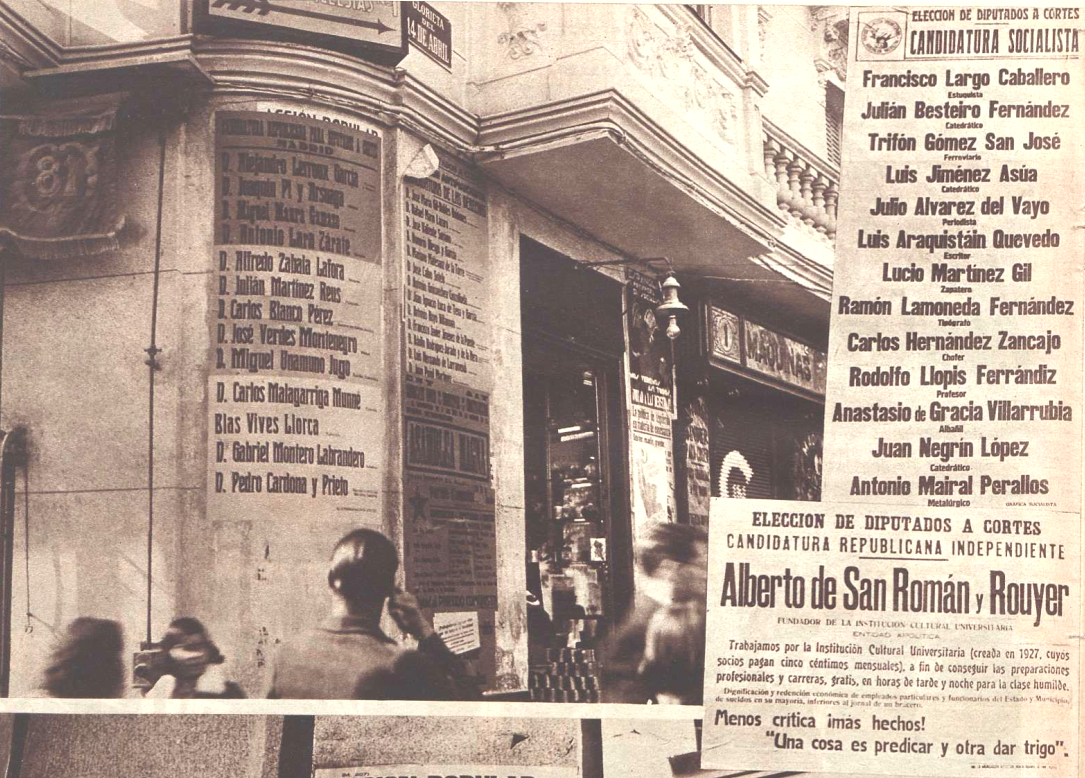 Cartelería electoral socialista y republicana