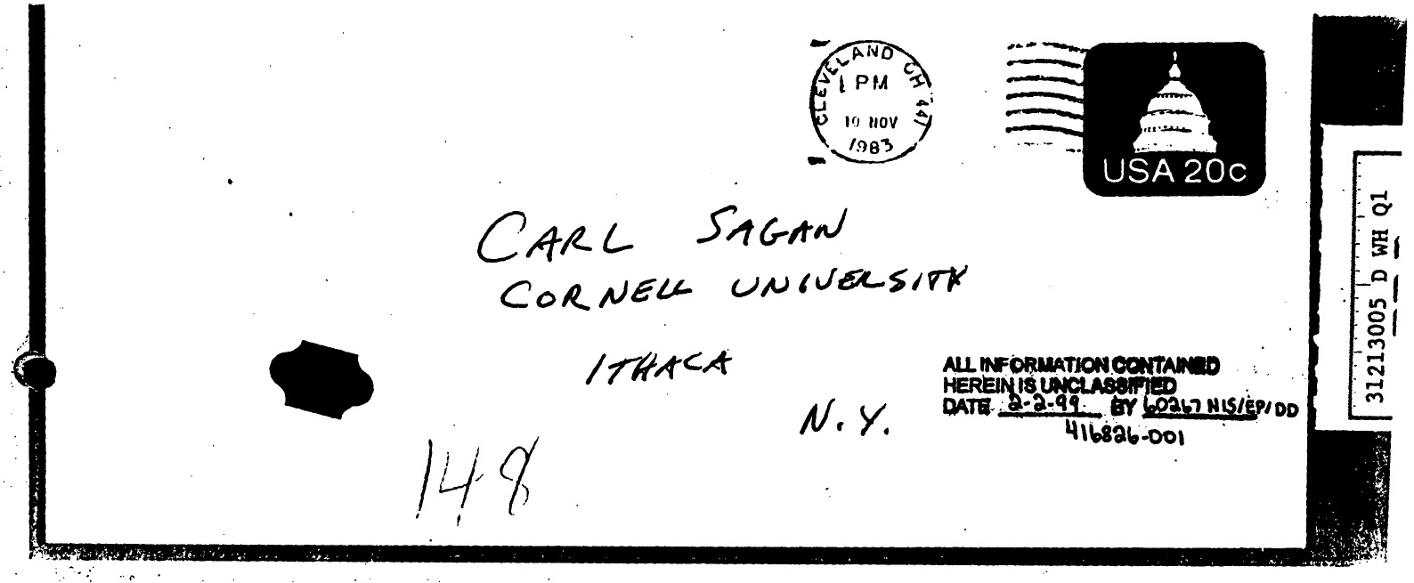 Carta del misterioso Mr. Springfield a Sagan