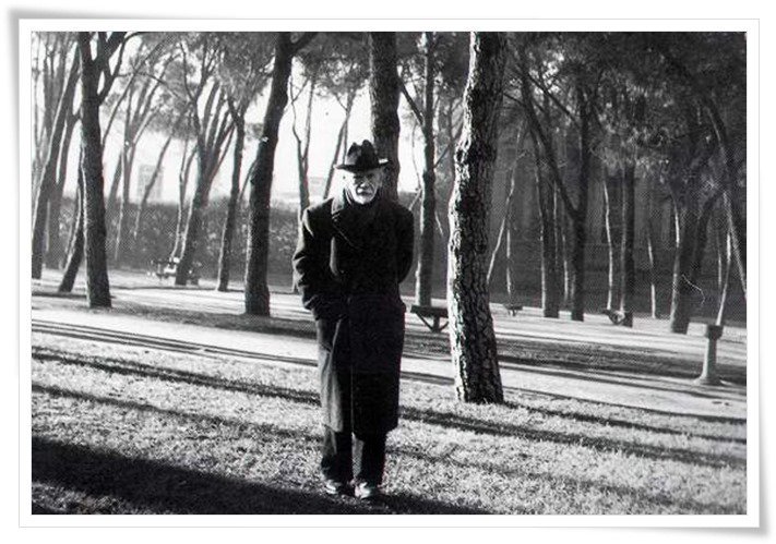 Don Pío paseando por El Retiro