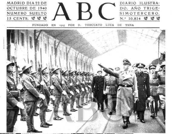 Portada de ABC . Llegada de Himmler a Madrid, Estación Central