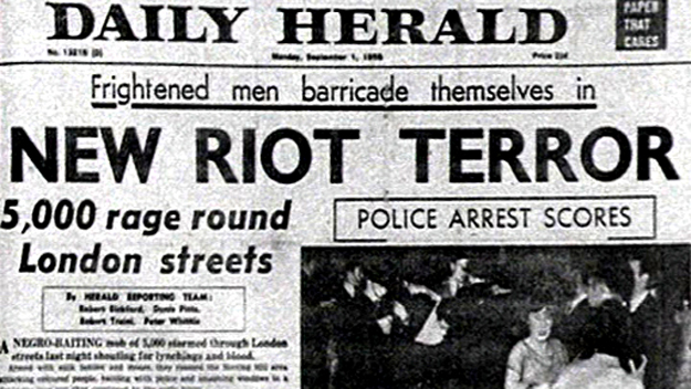 El Daily Herald dedica su portada a los incidentes racistas.