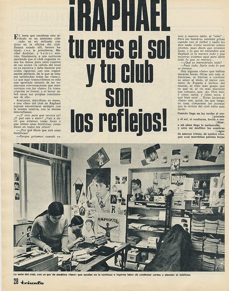Maribel en su sede del club de fans ( Triunfo , abril de 1971)