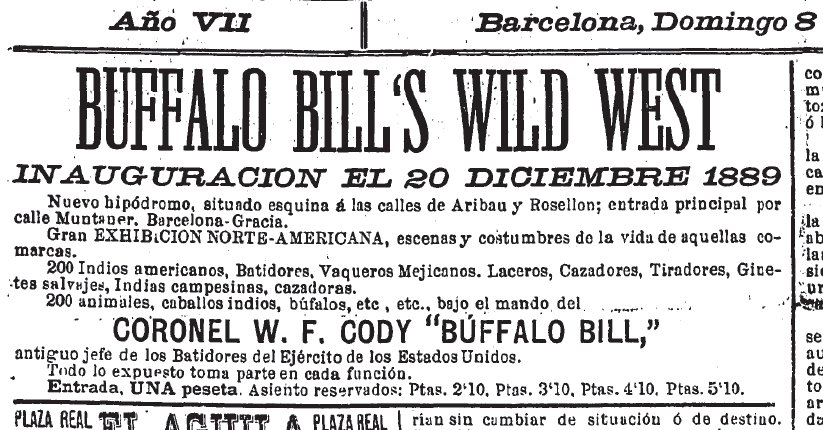 Anuncio de la inauguración del circo ( La Dinastía , 8 de diciembre de 1889)