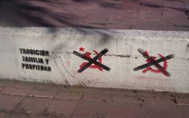 Pintadas anticomunistas a cargo del grupo