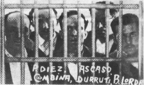 Díez, Ascaso, Pérez Combina, Durruti y Lorda en la cárcel de Puerto Santa María (1933)