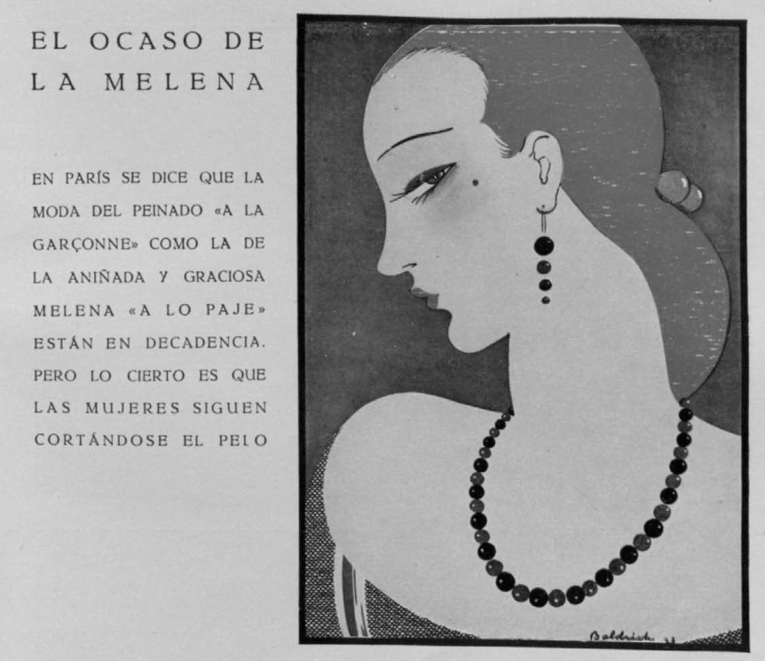 El ocaso de la melena ( Elegancias , mayo de 1925)