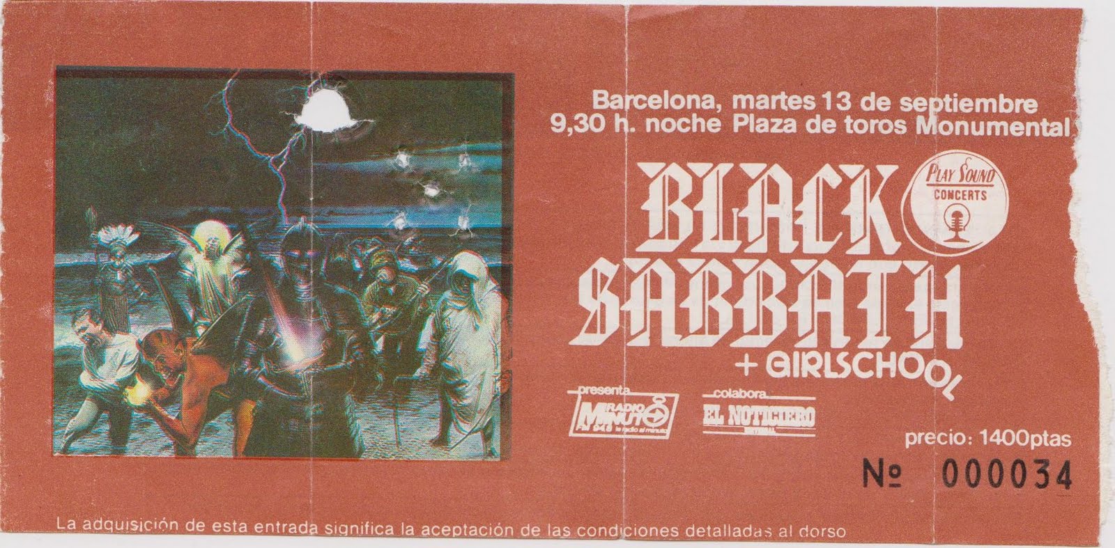 Entrada de Black Sabbath para la Monumental de Barcelona