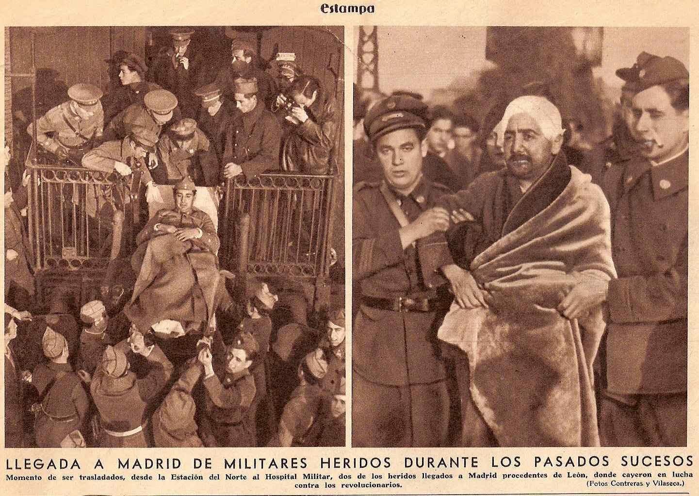 La revolución fracasada y los militares heridos ( Estampa , octubre de 1934)