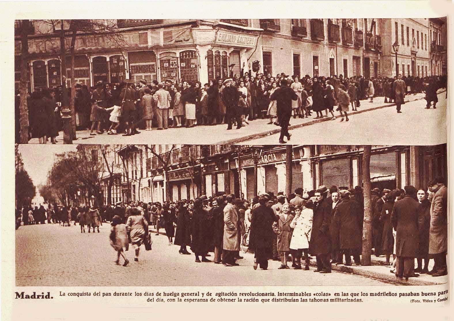 Colas de racionamientos en el centro de Madrid