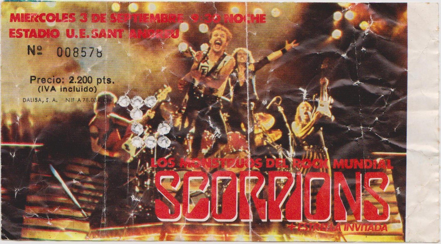 Entrada para el concierto de Scorpions en Barcelona