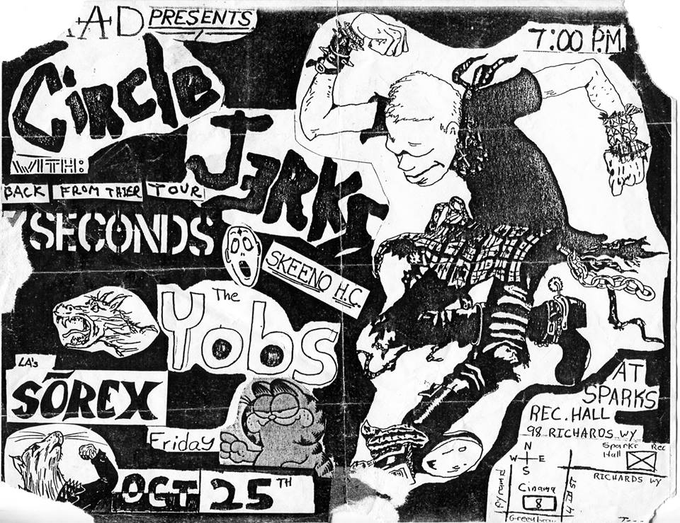 Cartel de Circle Jerks junto a 7 Seconds y otras bandas clásicas