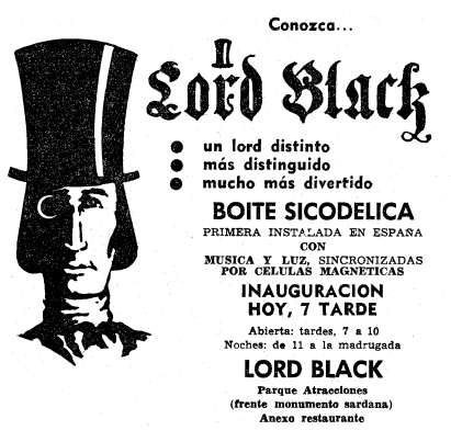 Anuncio de la inauguración del Lord Black (15 de junio de 1968)