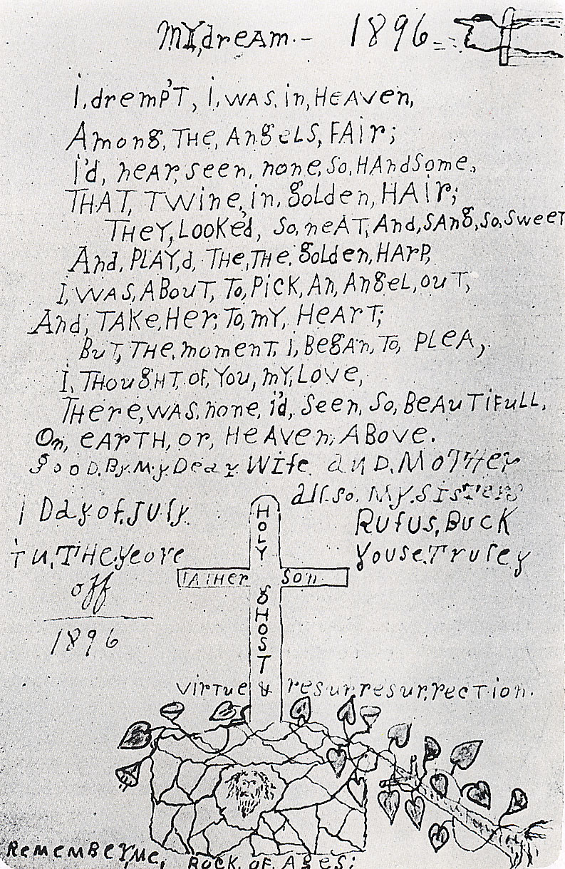 Nota manuscrita de Rufus Buck