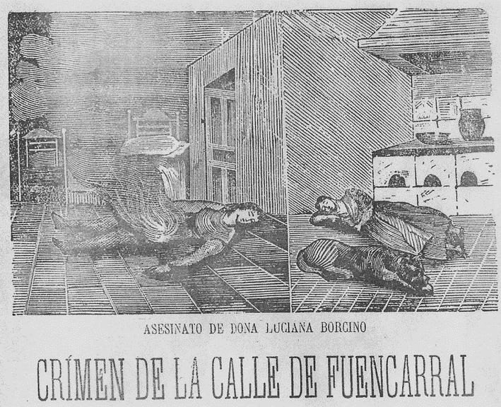 Ilustración del crimen en la prensa de la época