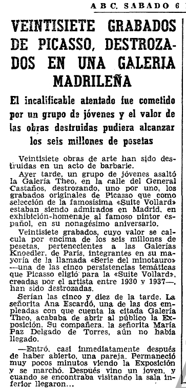 ABC y la noticia del asalto en su edición del 6 de noviembre de 1971