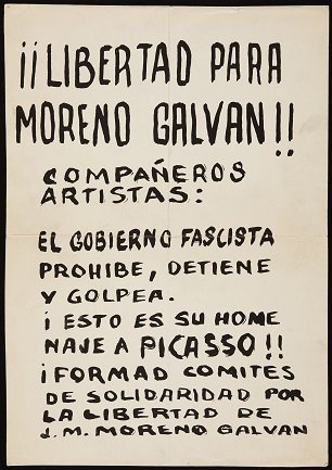 Panfleto a favor de Galván repartido durante el encierro en el Museo del Prado