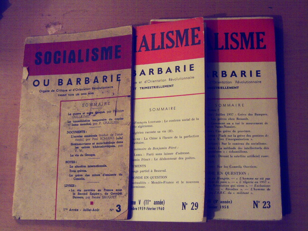 Varios números de Socialisme ou Barbarie