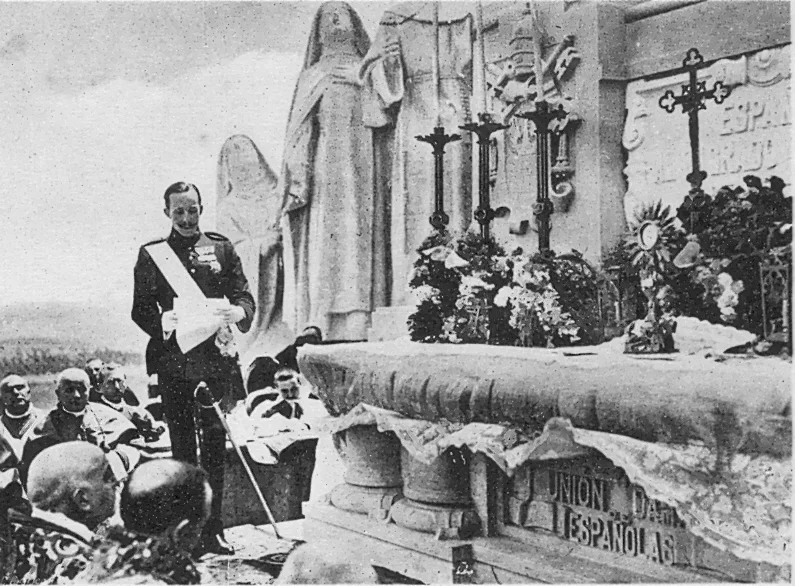 Alfonso XIII en la inauguración del monumento