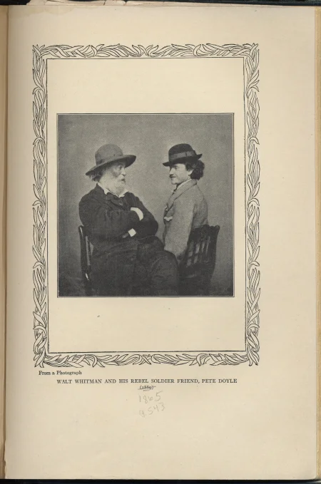 Whitman junto a un soldado. Horace Traubel, With Walt Whitman in Camden (1914)