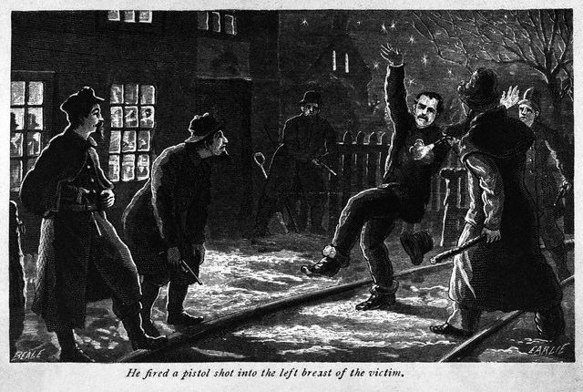 Ilustración de los Molly Maguires (1877)