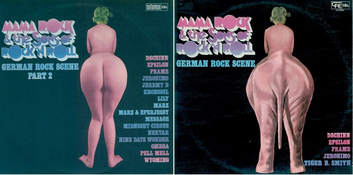 Edición original y edición (censurada) española de Mama Rock and the Sons of Rock’N’Roll