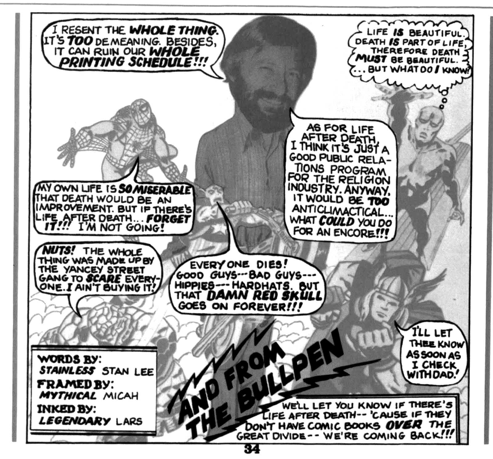 Respuesta de Stan Lee publicada en What Is The Process?