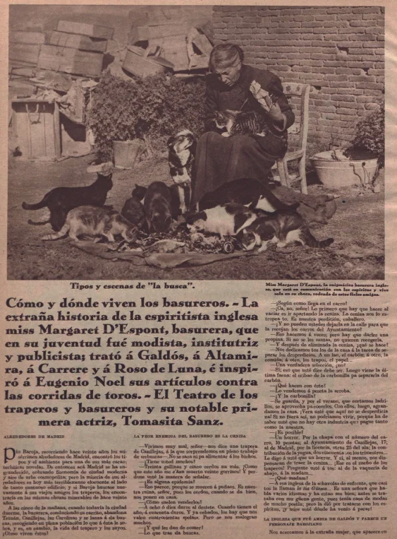 Margaret en su casa junto a sus gatos ( Crónica , 1929)
