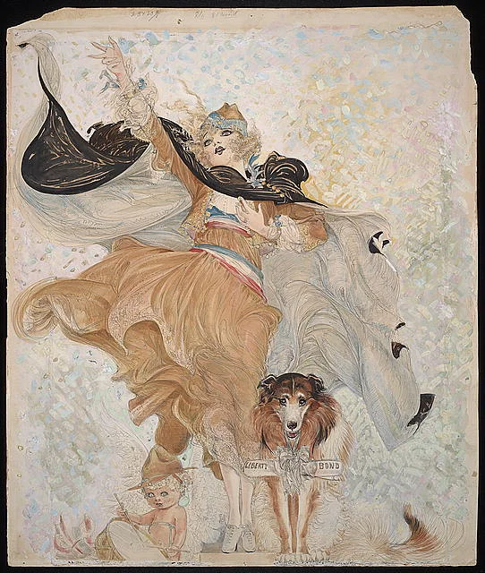 Nell Brinkley en Golden Eyes and Her Hero Bill para American Weekly