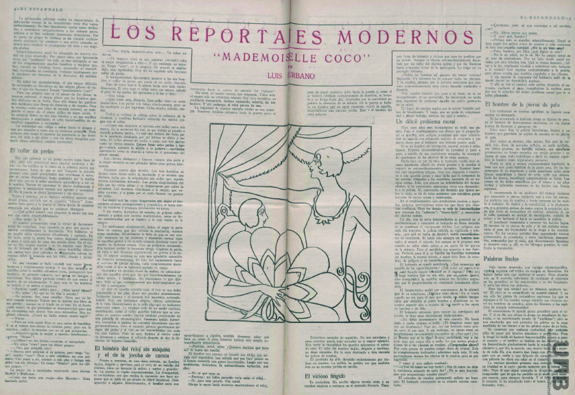 El Escándalo , 3 de junio de 1926, primer reportaje en que aparece el famoso «camello»