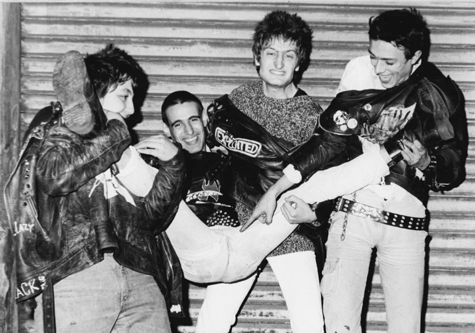 Una de las pocas fotografías que se conservan de Frenopatics con Boliche, Xavi Shock, Cirera y Ángel (Archivo Boliche)