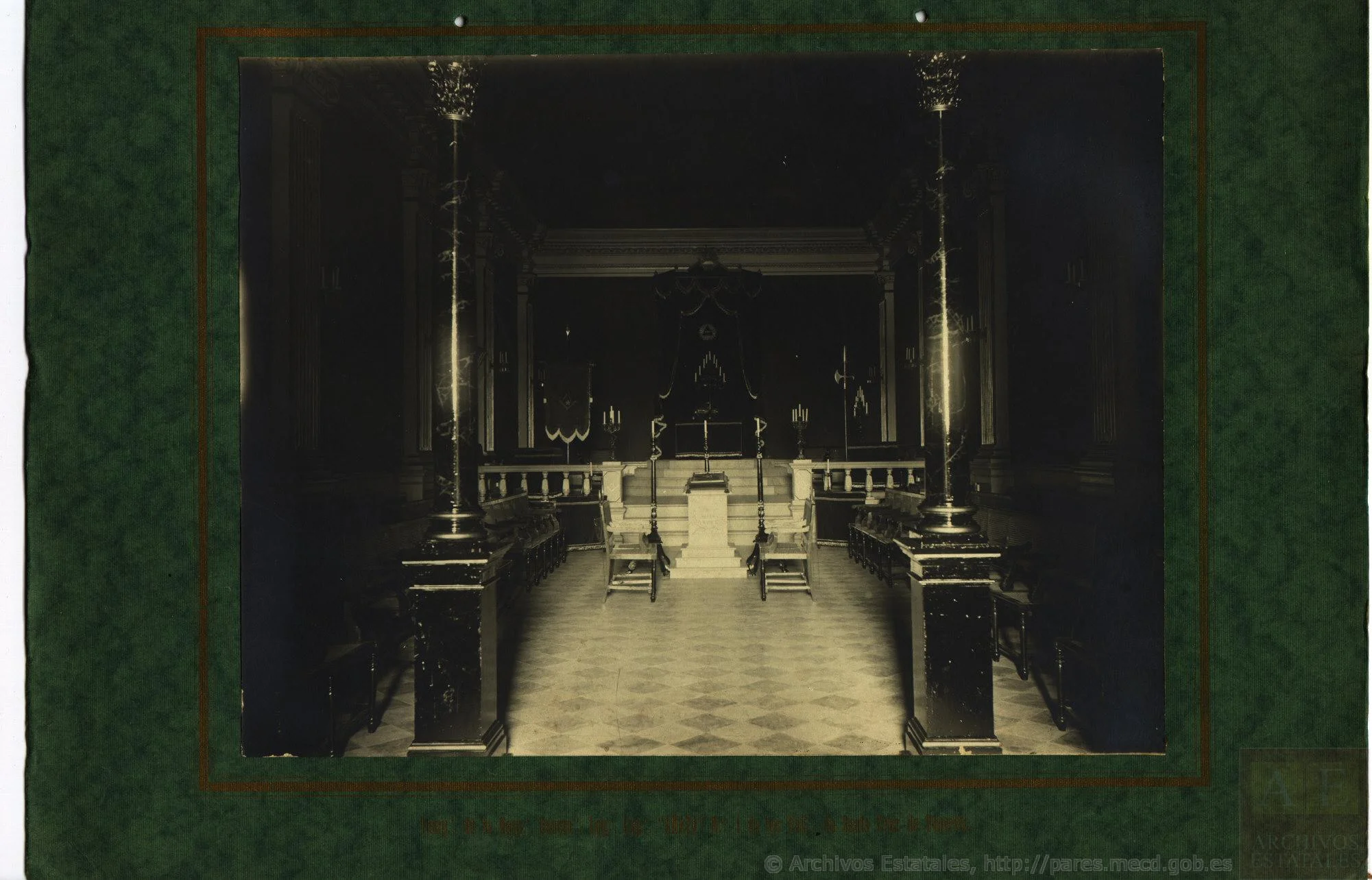 Interior del templo de la Logia de Añaza, Tenerife