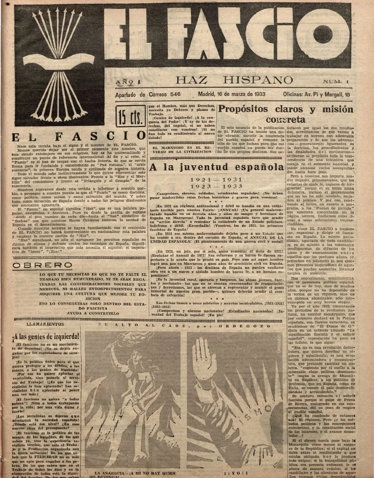 Primer y único número de El Fascio (1933)