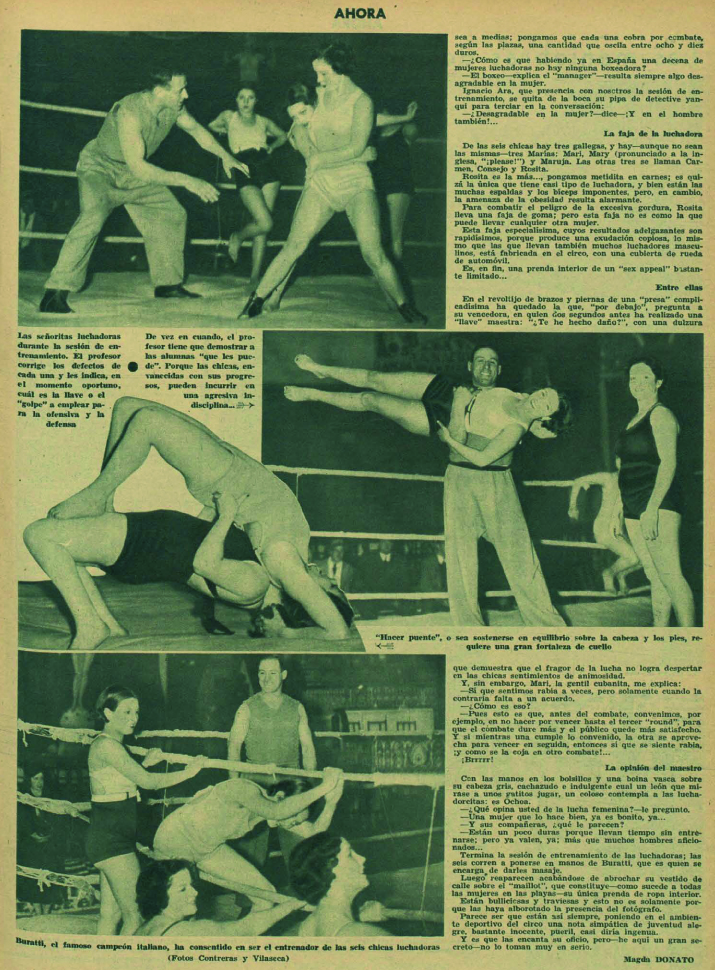 Reportaje de mujeres luchadoras españolas ( Ahora , 24 de marzo de 1935)