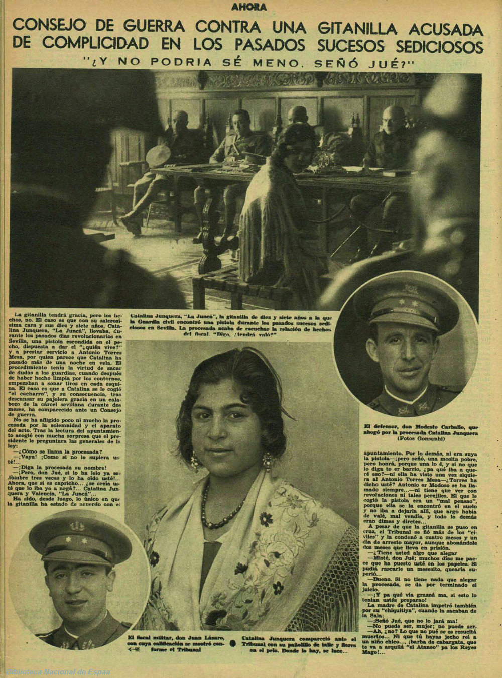 Reportaje sobre La Junca en  Ahora  (30 de noviembre de 1934)