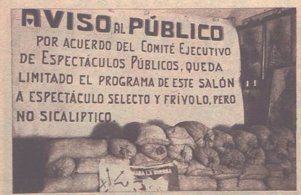 Cartel contra la «sicalípsis» y el arte «frívolo» (Valencia, diciembre de 1936)