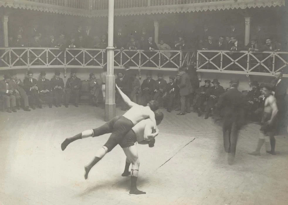 Lucha grecorromana (Bercelona, 1910). AFB. Fotografía: F. Ballell