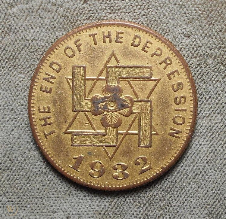 Moneda acuñada en 1932 para celebrar el final de la Depresión