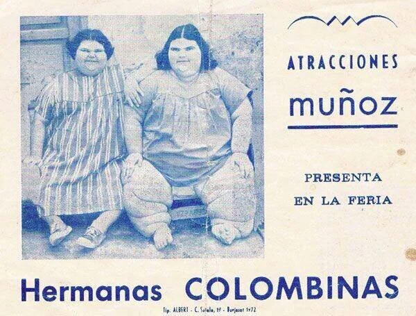 Publicidad de las Hermanas Colombinas por Atracciones Muñoz