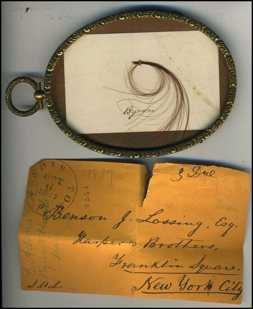 Muestra del pelo de Lord Byron