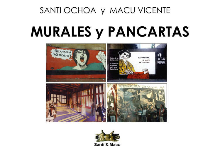 Portada del libro «Murales y pancartas» de Santi Ochoa y Macu Vicente.