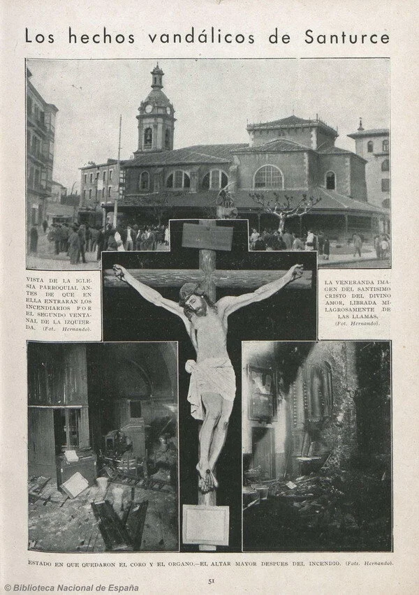 Incendios iconoclastas ( La Hormiga de Oro , 28 de enero de 1932)