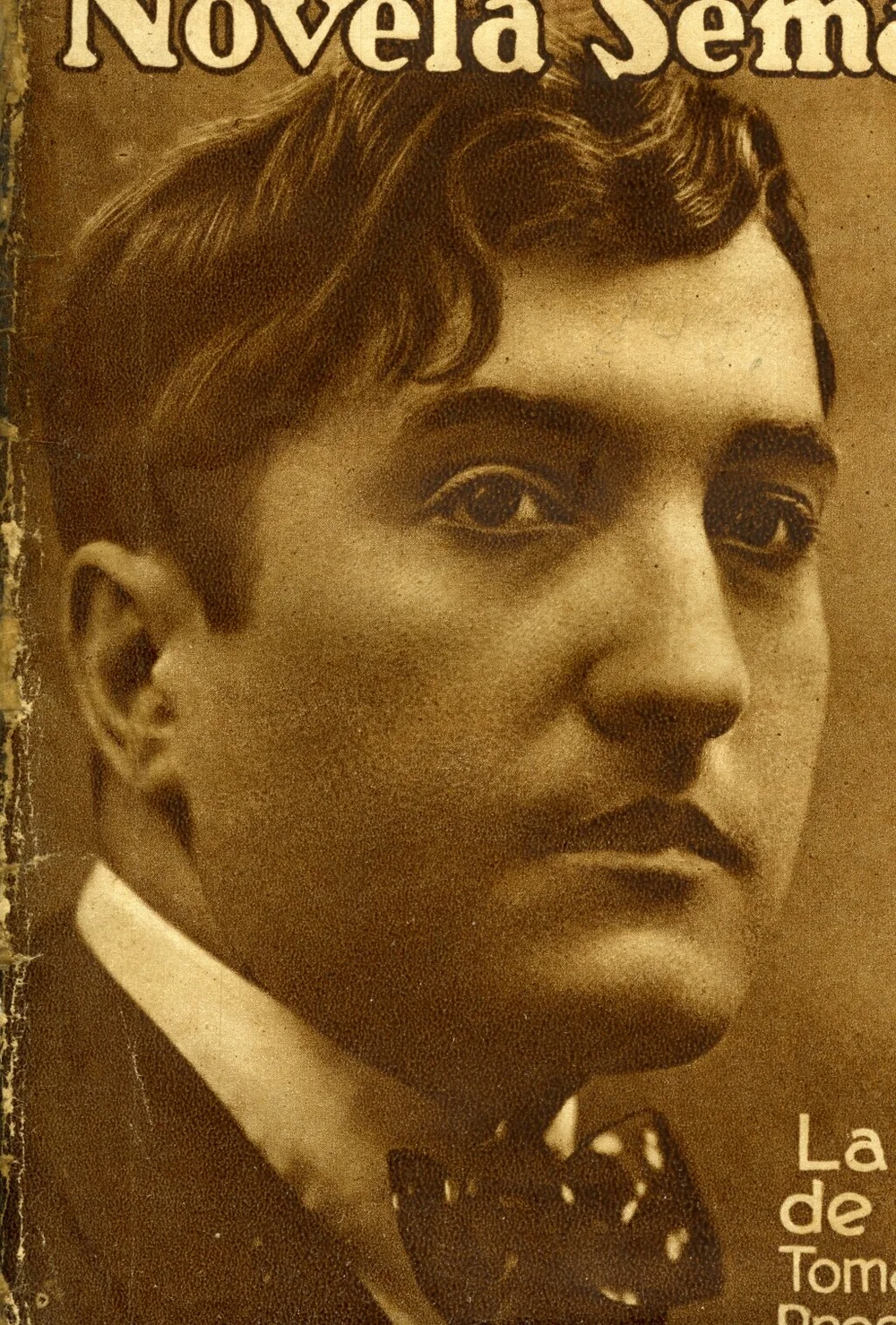 El escritor falangista Tomás Borrás, autor de muchos de los bulos, en la portada de la colección  La Novela Semanal