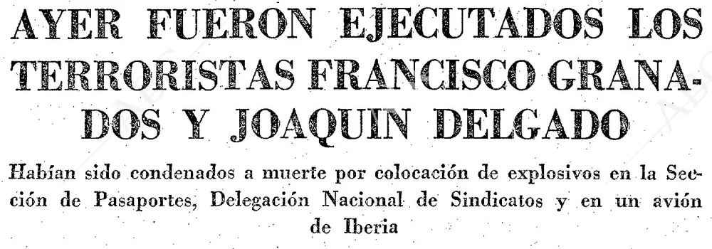 Titula de  ABC  informando de la ejecución.