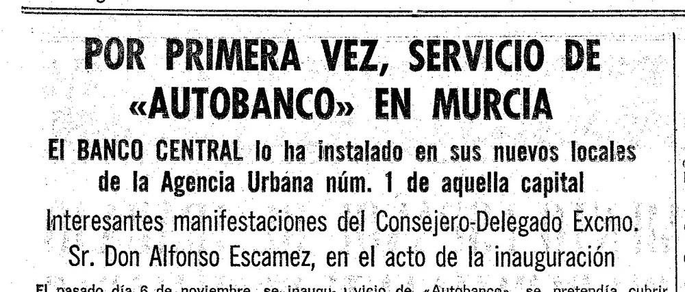 Noticia publicada en  La Vanguardia  sobre la inauguración de un autobanco en Murcia.