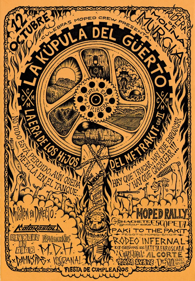 Cartel del festival “La Kupula del Güerto”. Ilustración: Fernando Navarro
