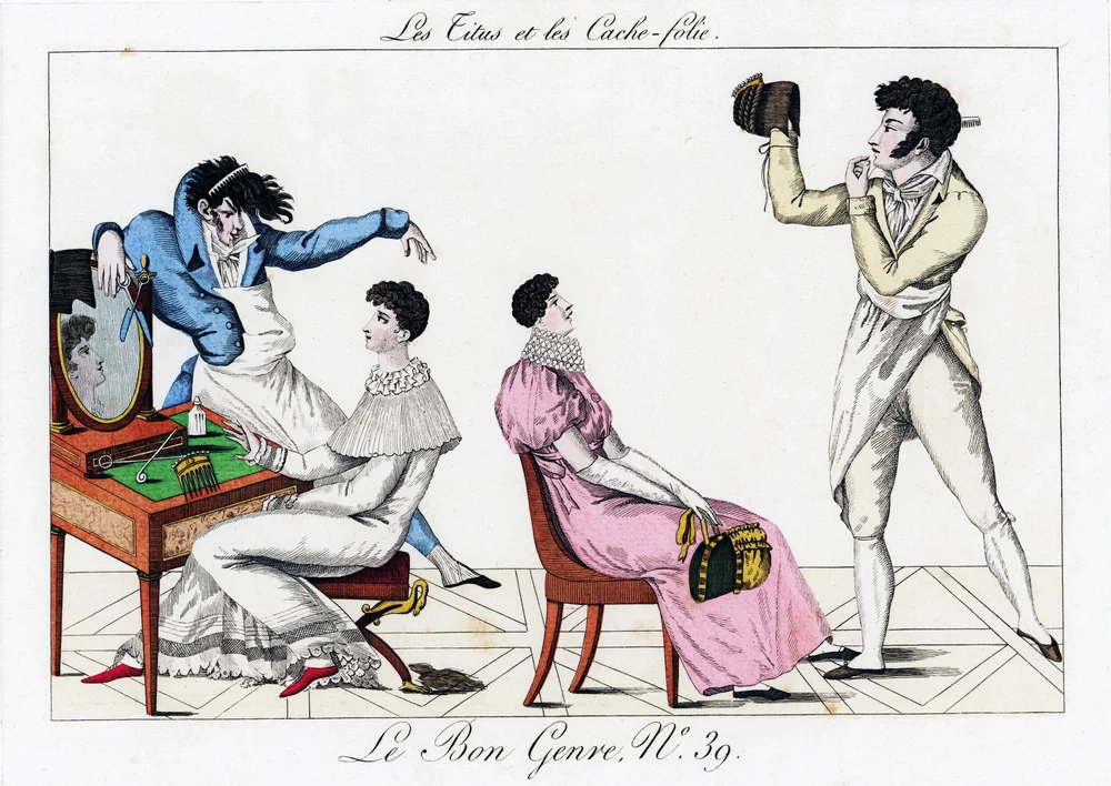 La moda del peinado Titus (1817). Pierre de la Mesangere