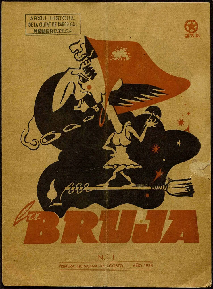 PORTADA DEL PRIMER NÚMERO DE  LA BRUJ A (AGOSTO DE 1938). ARCHIVO HISTÓRICO DE BARCELONA