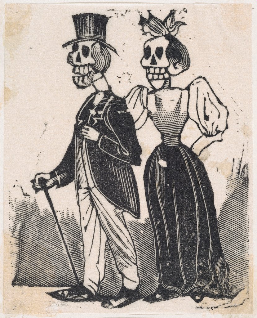 Two-elegantly-dressed-skeletons-walking-from-a-broadside-entitled-El-Gran-Panteon-Amoroso-published-by-Antonio-Vanegas-Arroyo.-ca.-1880–1910-José-Guadalupe-Posada.jpg